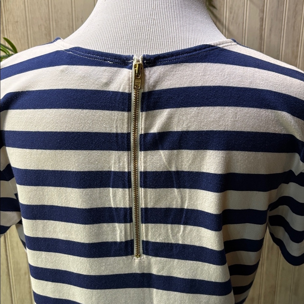 Vineyard Vines Navy and White Striped Dress, Short Sleeves, Zipper Back, Small - Picture 5 of 14